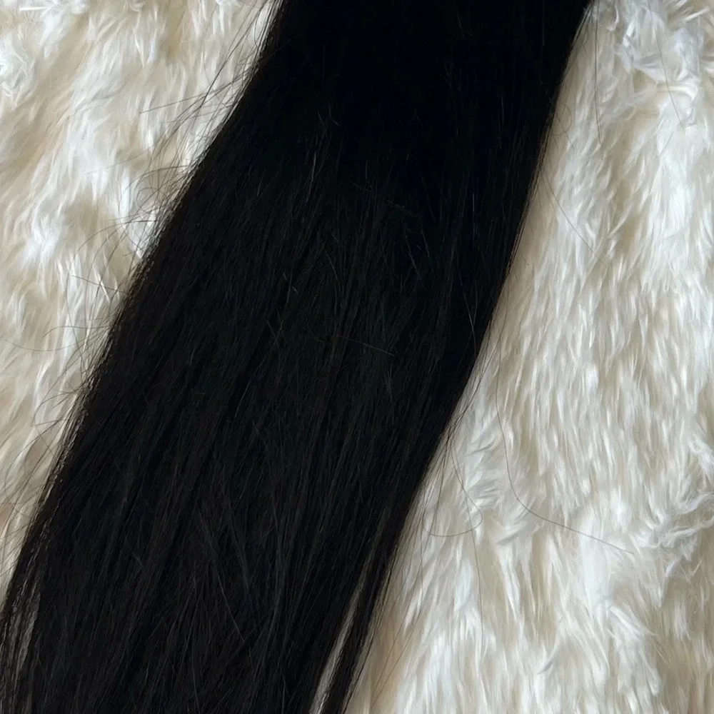 22 Inch Clip in Black Human Straight Hair Extensions